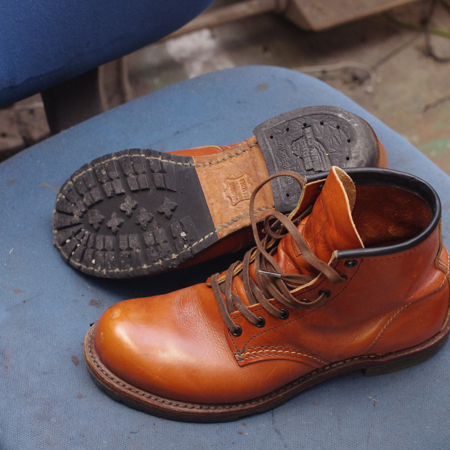 佐賀県 K様 REDWING Beckmann 加水分解したハーフソールラバー交換