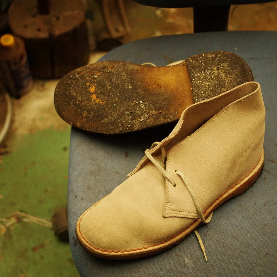 倉敷市　M様　Clarks　デザートブーツオールソール交換修...