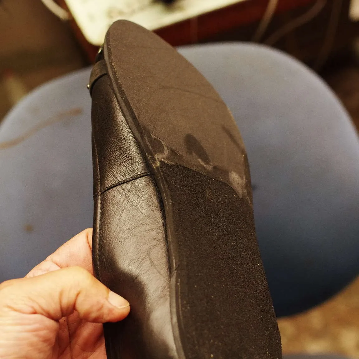 茨城県 H様 ECCO バレエパンプスオールソール交換修理