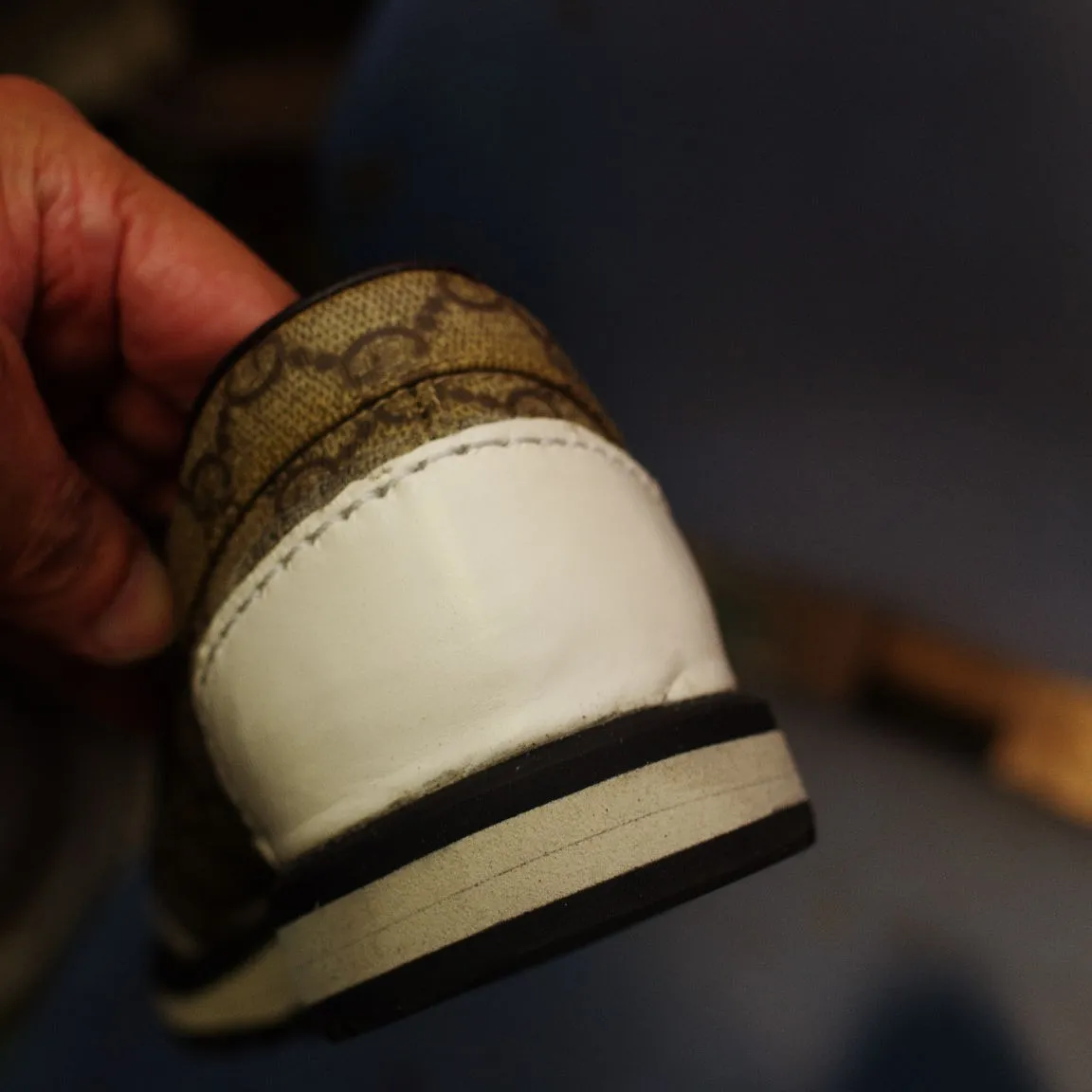 愛媛県 G様 GUCCI スニーカーオールソール交換修理